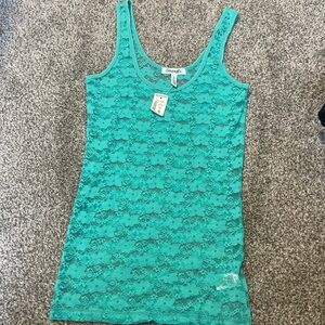Aeropostale Turquoise Lace Tank Top